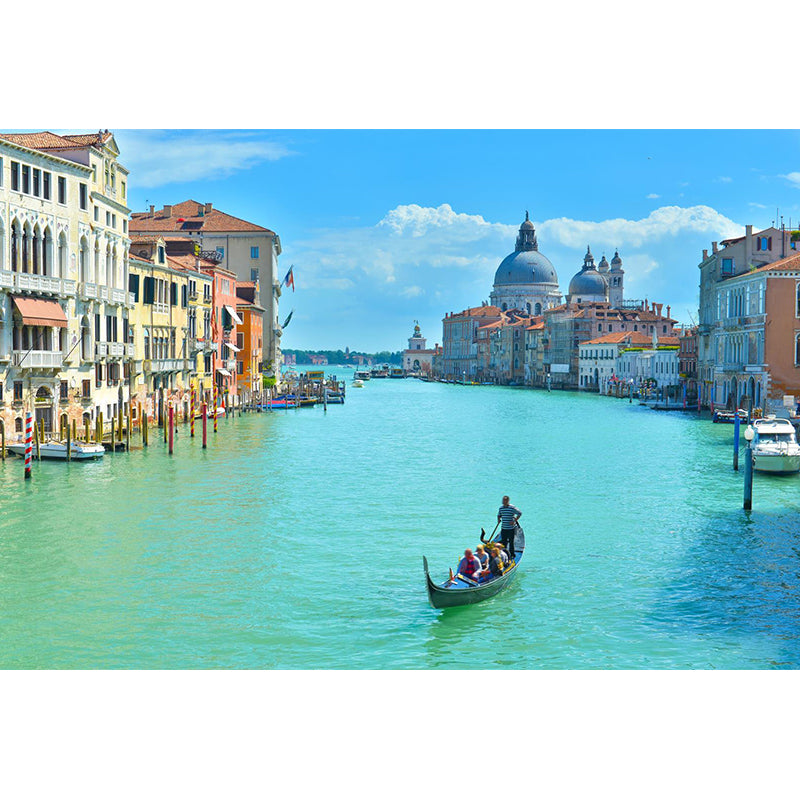 Picturesque Venice Canals Mural Living Room Architecture Wall Art, Made to Measure Clearhalo 'Wall Decor' 'Wall Mural' 2009131