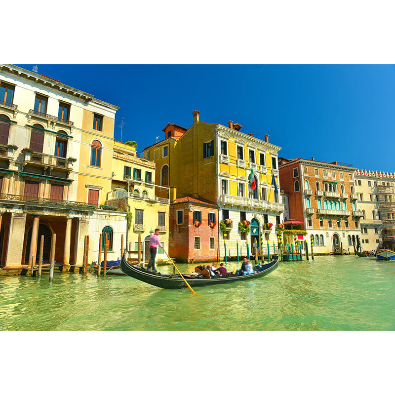 Picturesque Venice Canals Mural Living Room Architecture Wall Art, Made to Measure Clearhalo 'Wall Decor' 'Wall Mural' 2009141