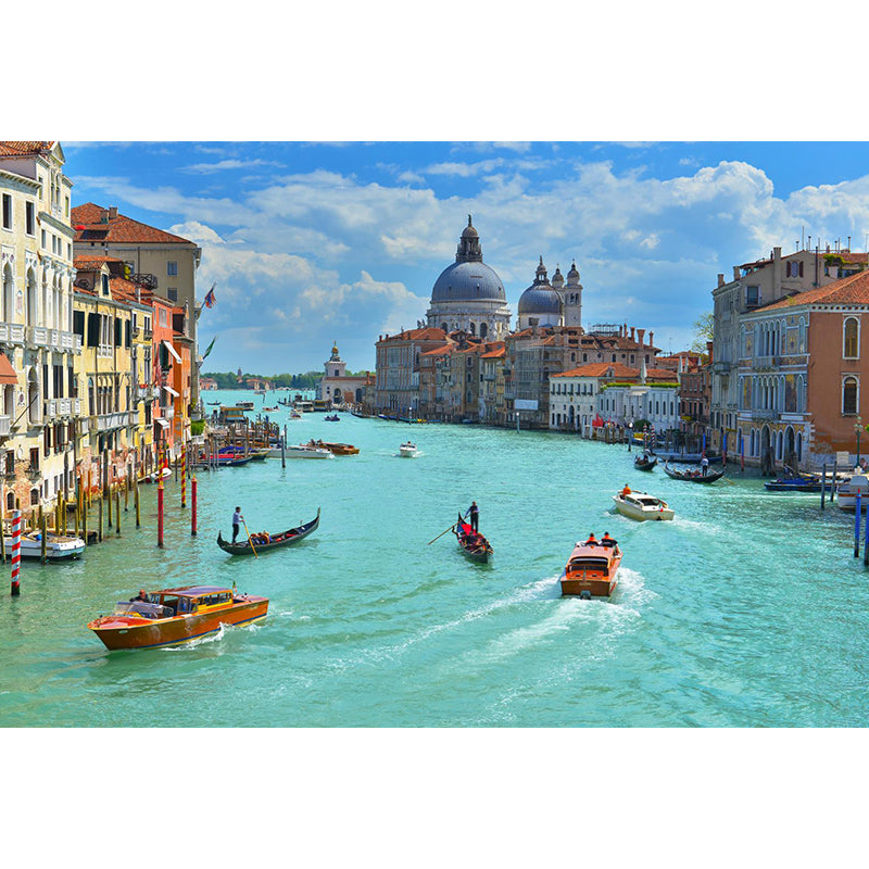 Picturesque Venice Canals Mural Living Room Architecture Wall Art, Made to Measure Clearhalo 'Wall Decor' 'Wall Mural' 2009146