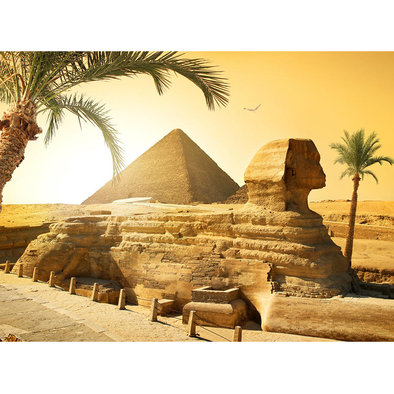 Whole Modern Wallpaper Mural Pastel Great Pyramid of Giza at Dusk Wall Covering, Custom-Printed Clearhalo 'Wall Decor' 'Wall Mural' 2009231