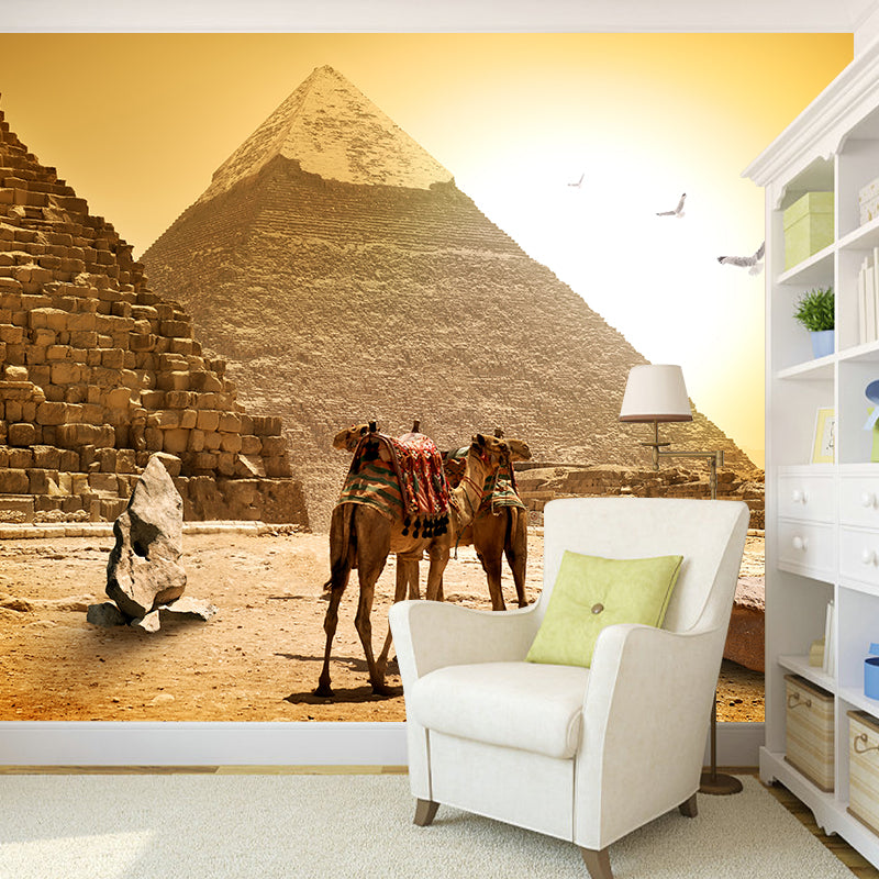 Whole Modern Wallpaper Mural Pastel Great Pyramid of Giza at Dusk Wall Covering, Custom-Printed Clearhalo 'Wall Decor' 'Wall Mural' 2009234