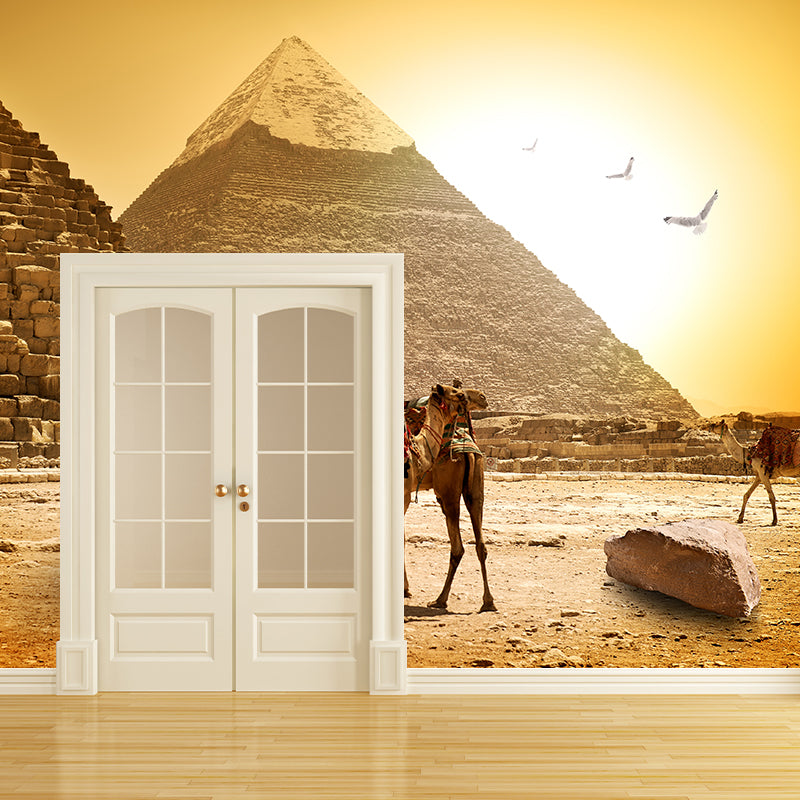 Whole Modern Wallpaper Mural Pastel Great Pyramid of Giza at Dusk Wall Covering, Custom-Printed Clearhalo 'Wall Decor' 'Wall Mural' 2009235