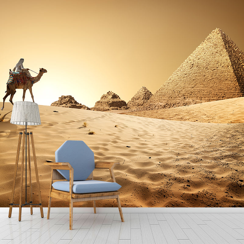 Whole Modern Wallpaper Mural Pastel Great Pyramid of Giza at Dusk Wall Covering, Custom-Printed Clearhalo 'Wall Decor' 'Wall Mural' 2009244