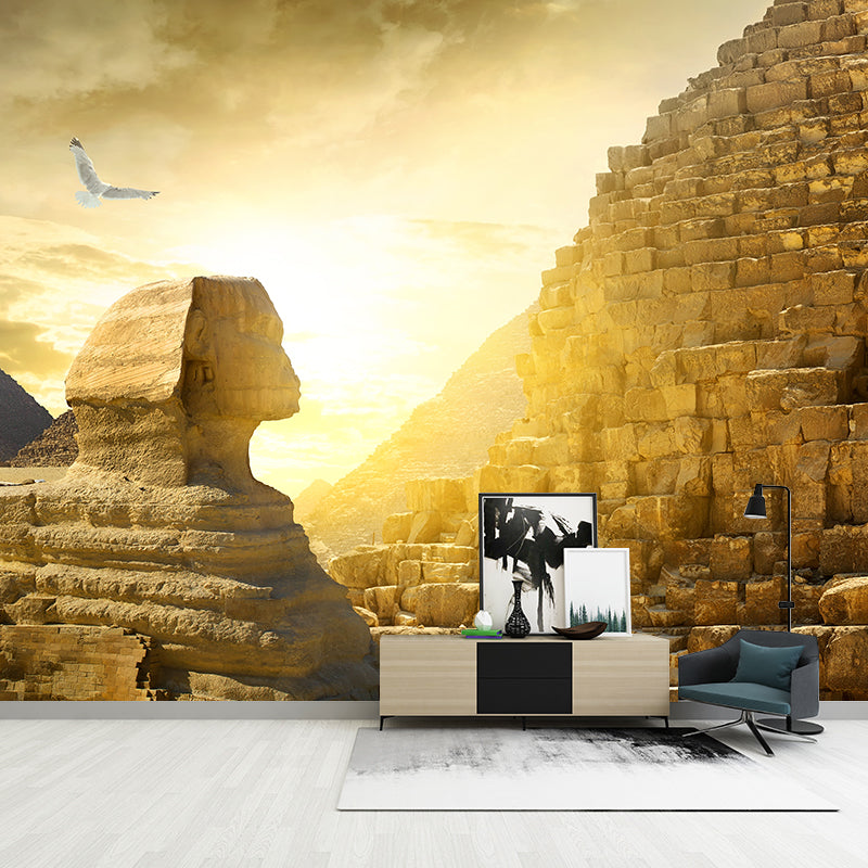 Whole Modern Wallpaper Mural Pastel Great Pyramid of Giza at Dusk Wall Covering, Custom-Printed Clearhalo 'Wall Decor' 'Wall Mural' 2009250