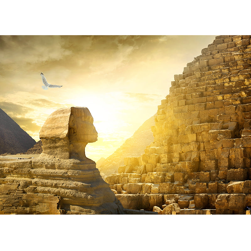 Whole Modern Wallpaper Mural Pastel Great Pyramid of Giza at Dusk Wall Covering, Custom-Printed Clearhalo 'Wall Decor' 'Wall Mural' 2009251