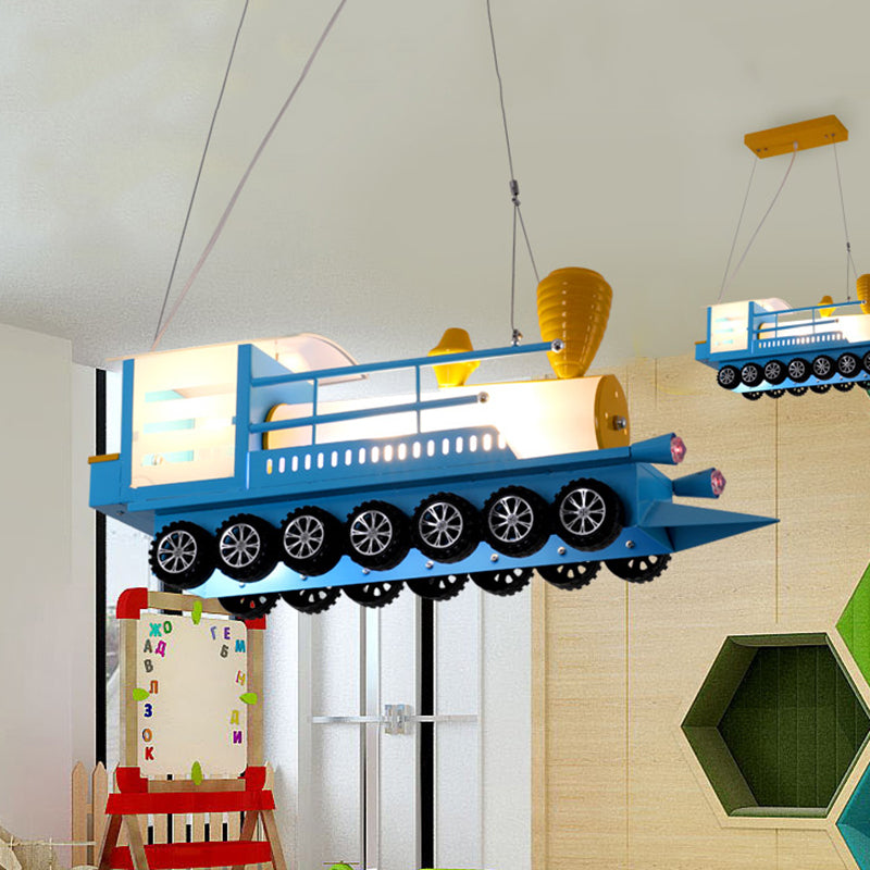 Blue Train Hanging Pendant Light Cartoon Metal Hanging Chandelier for Kindergarten Clearhalo 'Ceiling Lights' 'Chandeliers' Lighting' options 200927