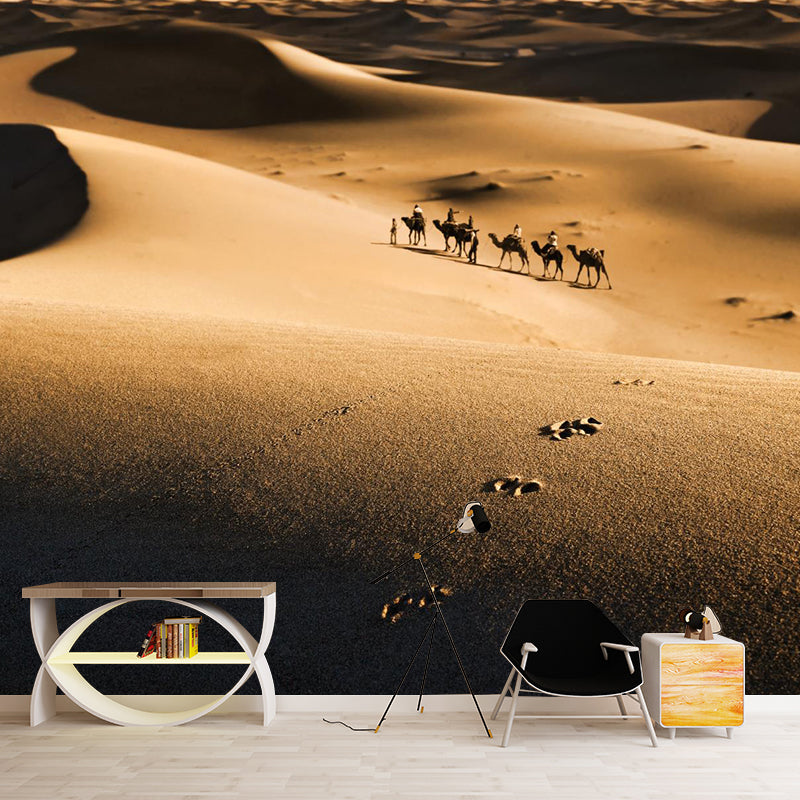 Big Desert Camel Mural Wallpaper Moisture Resistant Modern Bedroom Wall Covering Clearhalo 'Wall Decor' 'Wall Mural' 2009424