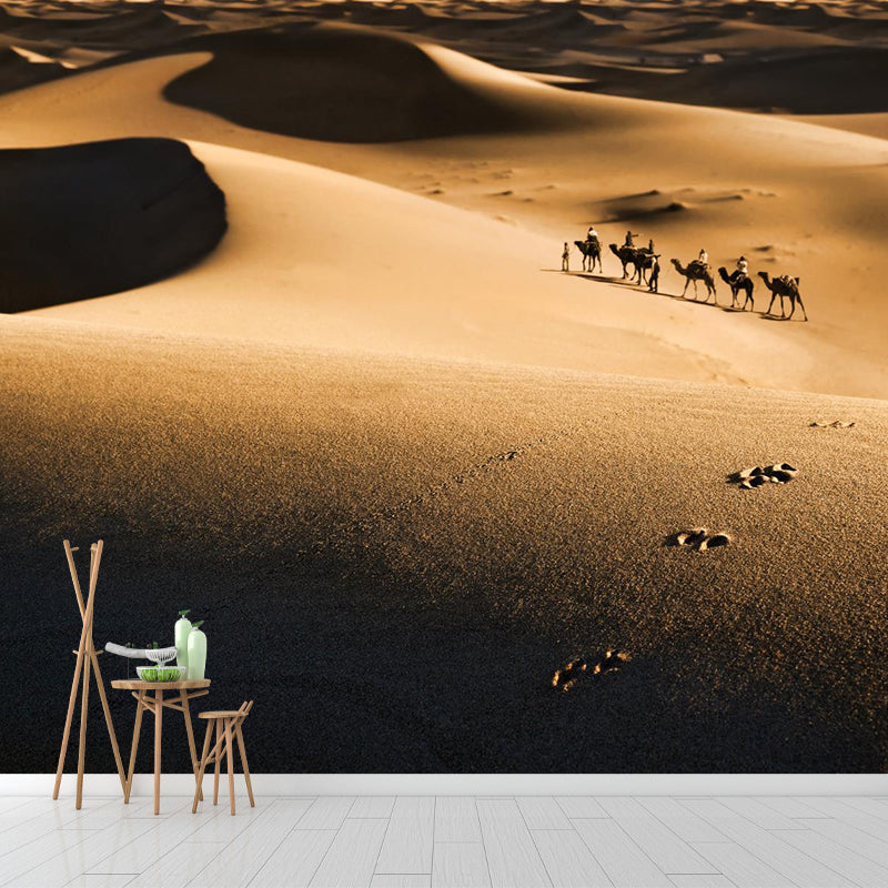 Big Desert Camel Mural Wallpaper Moisture Resistant Modern Bedroom Wall Covering Clearhalo 'Wall Decor' 'Wall Mural' 2009425