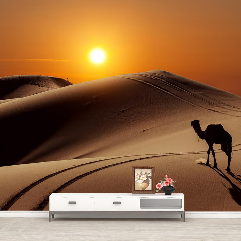 Big Desert Camel Mural Wallpaper Moisture Resistant Modern Bedroom Wall Covering Clearhalo 'Wall Decor' 'Wall Mural' 2009434