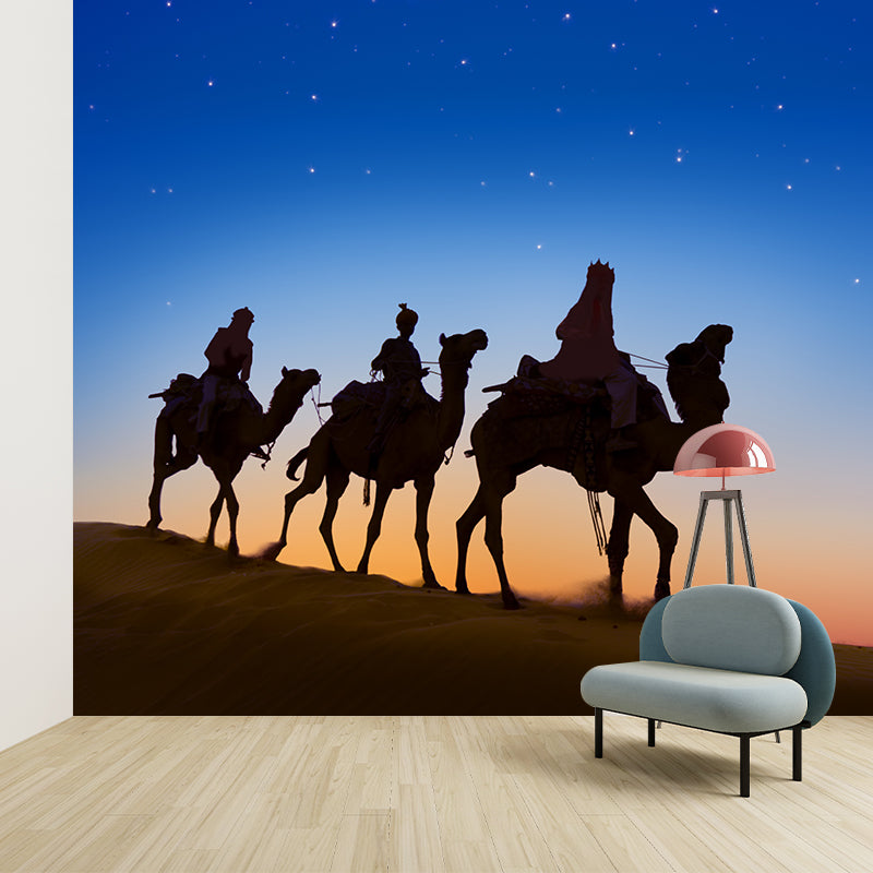 Big Desert Camel Mural Wallpaper Moisture Resistant Modern Bedroom Wall Covering Clearhalo 'Wall Decor' 'Wall Mural' 2009439