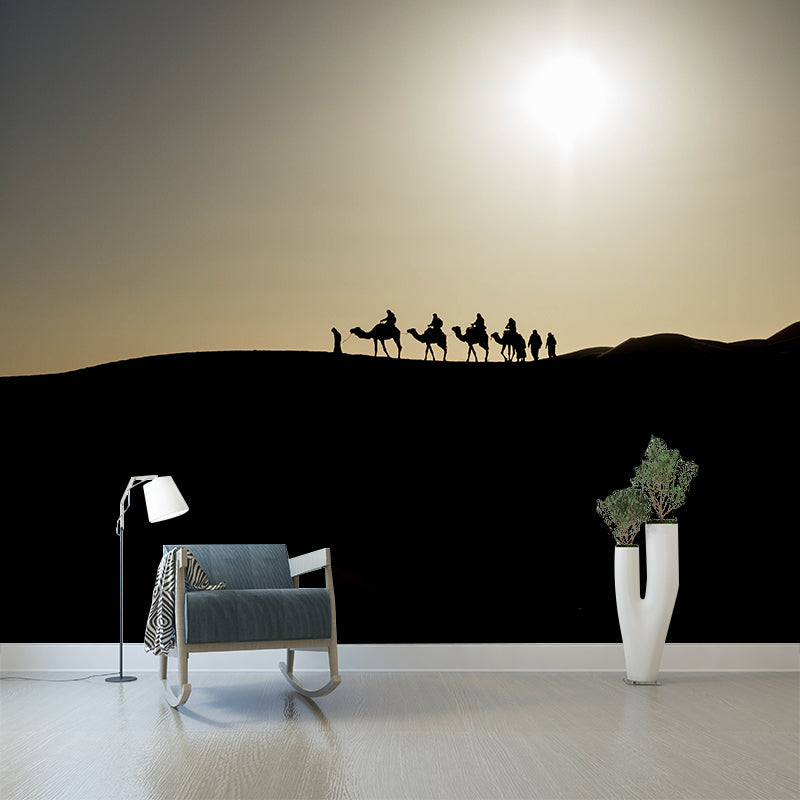 Big Desert Camel Mural Wallpaper Moisture Resistant Modern Bedroom Wall Covering Clearhalo 'Wall Decor' 'Wall Mural' 2009445