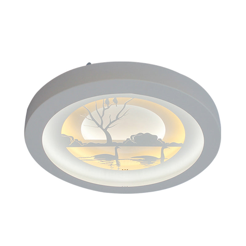 White Circular Led Flush Ceiling Lights Nordic Acrylic Flush Mount Ceiling Light Fixtures for Living Room Clearhalo 'Ceiling Lights' 'Close To Ceiling Lights' 'Close to ceiling' 'Flush mount' Lighting' 200959