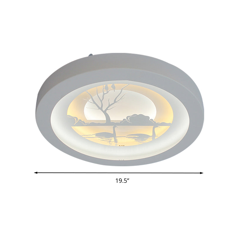 White Circular Led Flush Ceiling Lights Nordic Acrylic Flush Mount Ceiling Light Fixtures for Living Room Clearhalo 'Ceiling Lights' 'Close To Ceiling Lights' 'Close to ceiling' 'Flush mount' Lighting' 200960