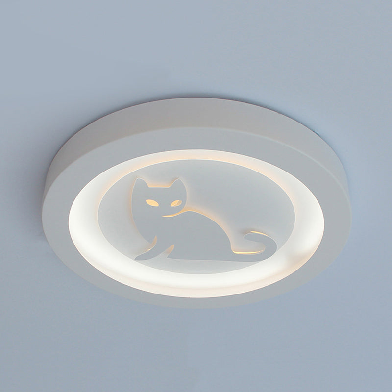 White Circular Led Flush Ceiling Lights Nordic Acrylic Flush Mount Ceiling Light Fixtures for Living Room Clearhalo 'Ceiling Lights' 'Close To Ceiling Lights' 'Close to ceiling' 'Flush mount' Lighting' 200962