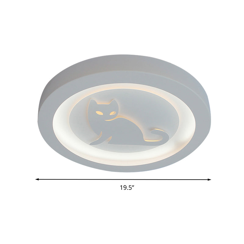 White Circular Led Flush Ceiling Lights Nordic Acrylic Flush Mount Ceiling Light Fixtures for Living Room Clearhalo 'Ceiling Lights' 'Close To Ceiling Lights' 'Close to ceiling' 'Flush mount' Lighting' 200964