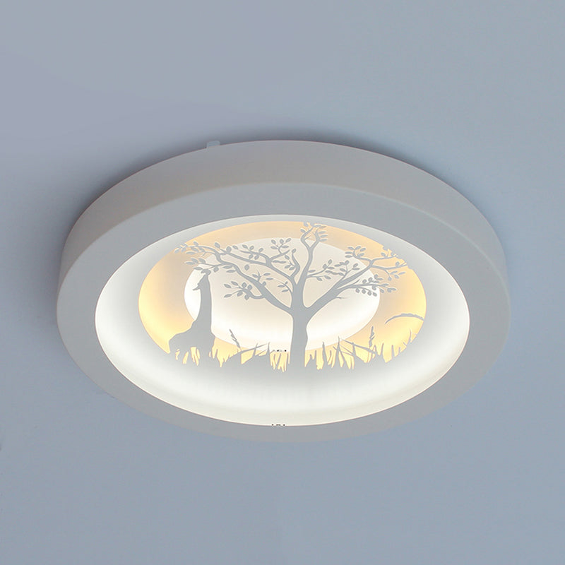 White Circular Led Flush Ceiling Lights Nordic Acrylic Flush Mount Ceiling Light Fixtures for Living Room Clearhalo 'Ceiling Lights' 'Close To Ceiling Lights' 'Close to ceiling' 'Flush mount' Lighting' 200966