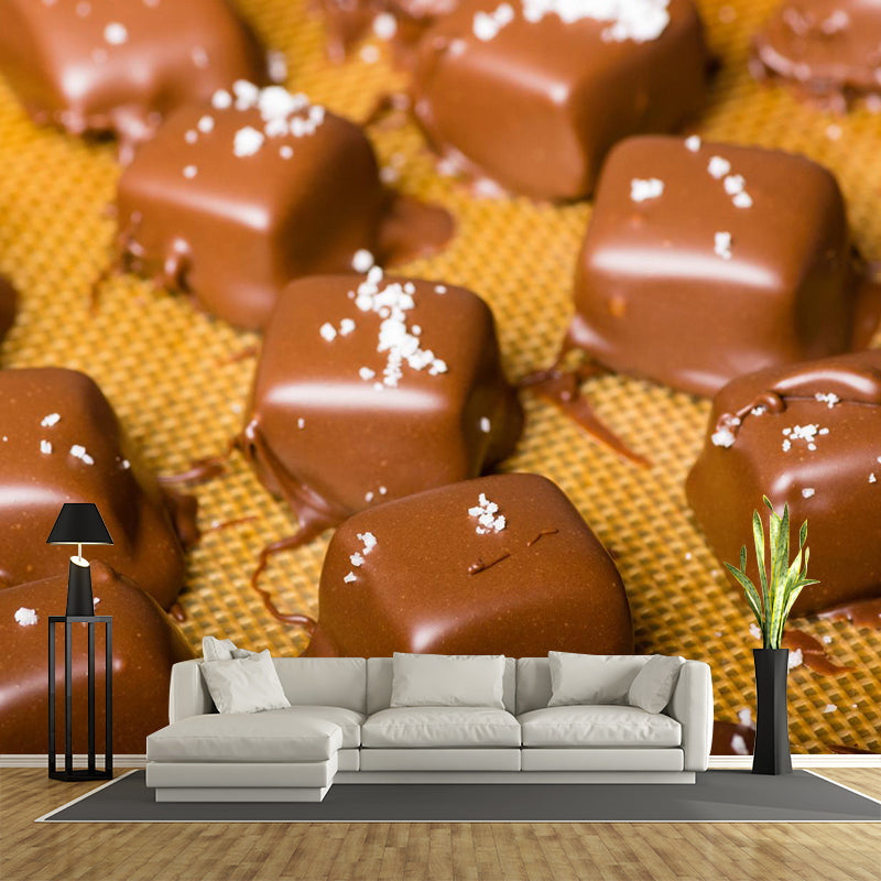 Tasty Chocolate Mural Decal Modern Decorative Dessert Shop Wall Art, Custom Printed Clearhalo 'Wall Decor' 'Wall Mural' 2009669