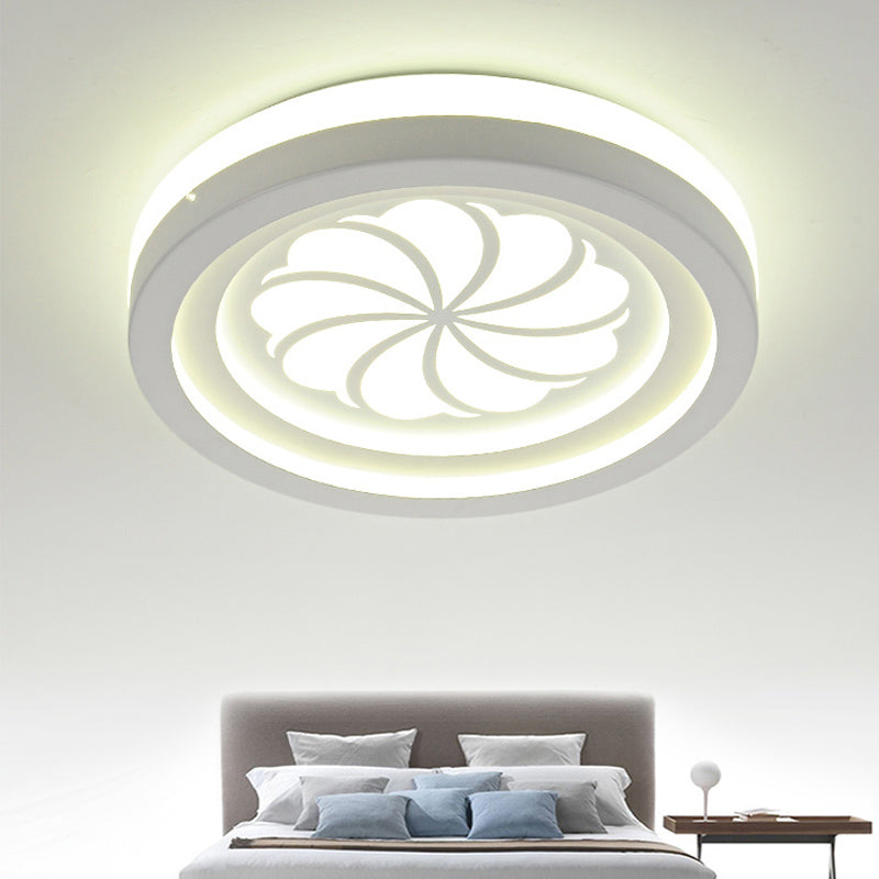 White Circle Shade Ceiling Light Fixture Modern Acrylic Flush mount Light for Hallway White A Clearhalo 'Ceiling Lights' 'Close To Ceiling Lights' 'Close to ceiling' 'Flush mount' Lighting' 200983