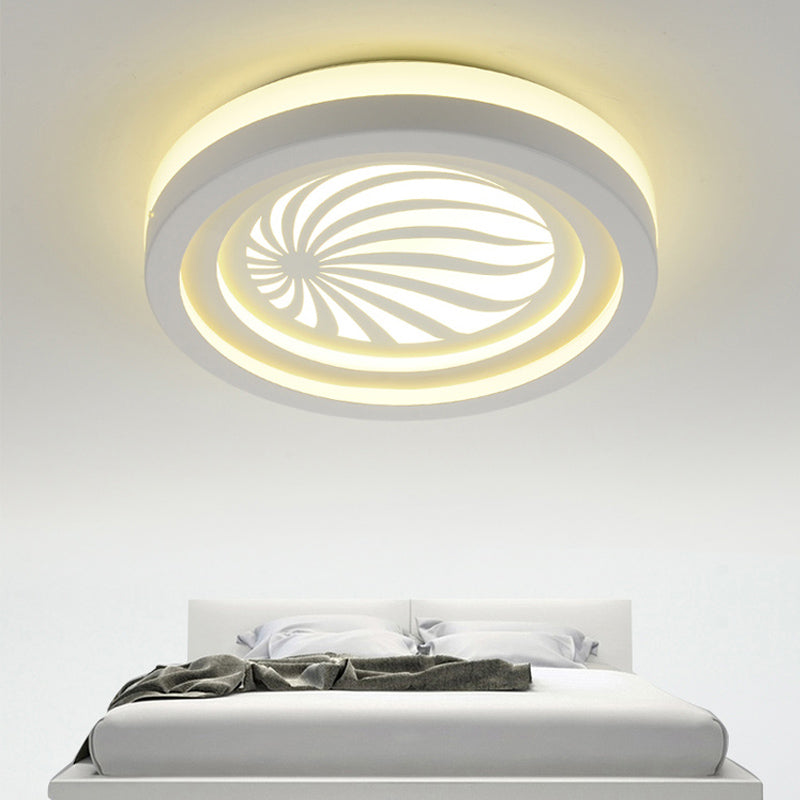 White Circle Shade Ceiling Light Fixture Modern Acrylic Flush mount Light for Hallway White B Clearhalo 'Ceiling Lights' 'Close To Ceiling Lights' 'Close to ceiling' 'Flush mount' Lighting' 200987