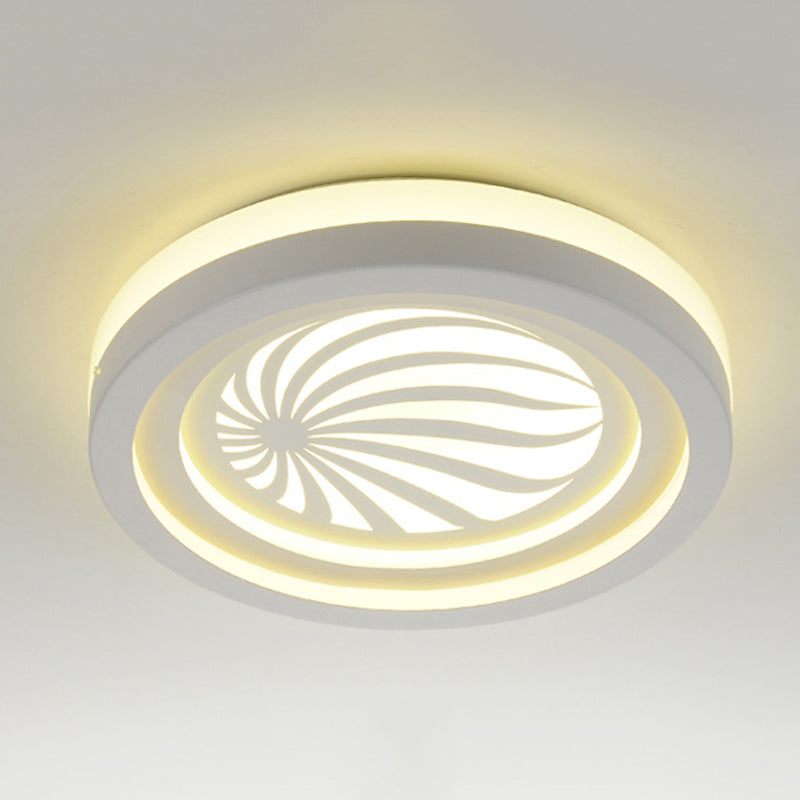 White Circle Shade Ceiling Light Fixture Modern Acrylic Flush mount Light for Hallway Clearhalo 'Ceiling Lights' 'Close To Ceiling Lights' 'Close to ceiling' 'Flush mount' Lighting' 200988