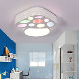 Mushroom Kid Bedroom Flush Mount Ceiling Metal Cartoon Ceiling Light Fixture in White Clearhalo 'Ceiling Lights' 'Close To Ceiling Lights' 'Close to ceiling' 'Flush mount' Lighting' 201029