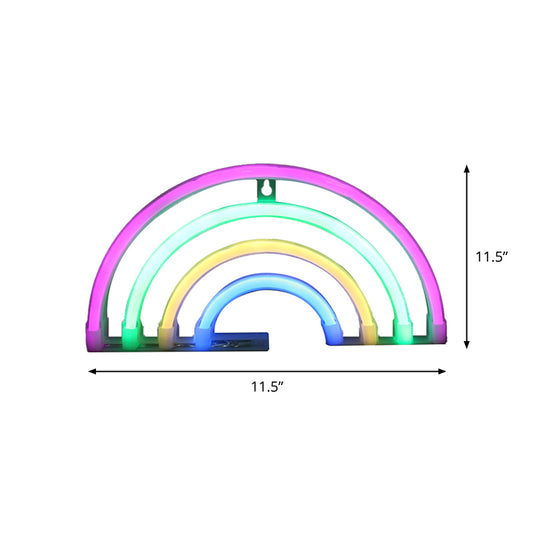 Rainbow Plastic Night Lamp Creative USB Powered LED White Wall Night Lighting for Bedside Clearhalo 'Night Lights' 'Wall Lights' Lighting' 2010393