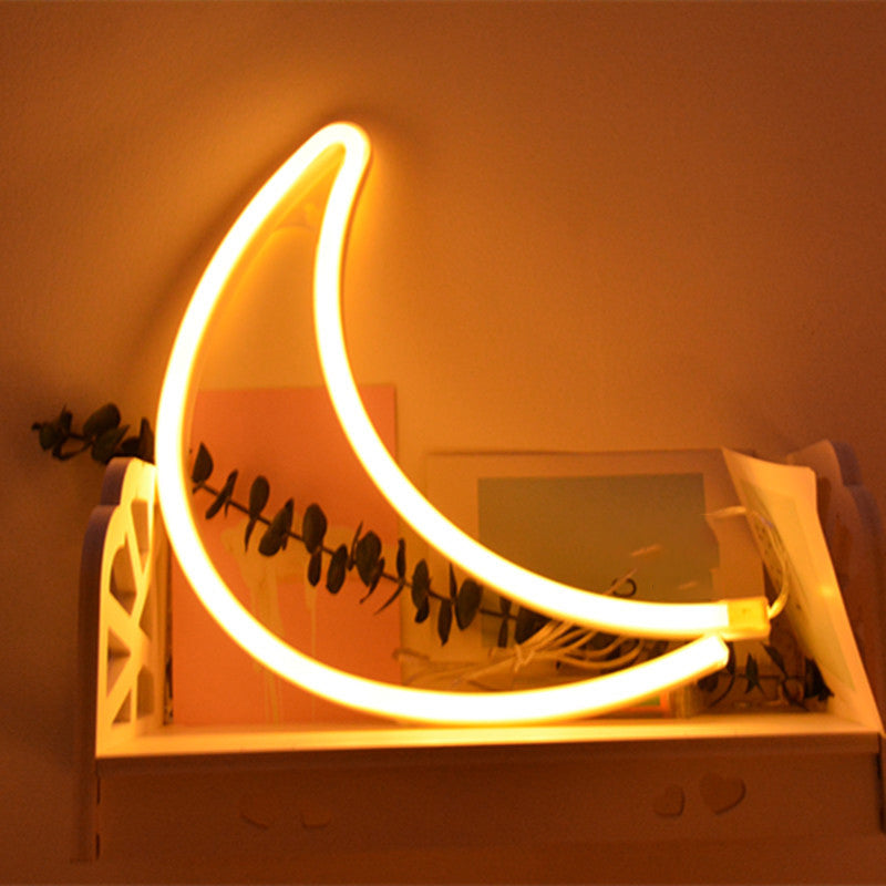 Plastic Crescent USB Wall Lighting Modern Style LED Nightstand Lamp in White for Girls Room White Warm Clearhalo 'Night Lights' 'Wall Lights' Lighting' 2010424