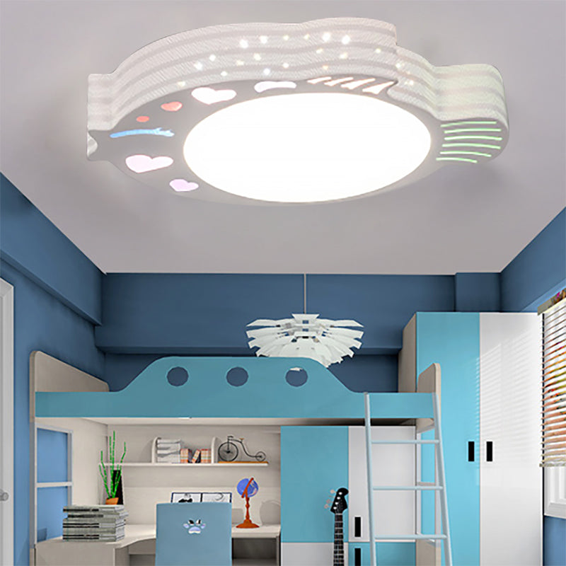 Acrylic Round Ceiling Light Fixture Modern Flush Mount Ceiling Light in White for Bedroom Clearhalo 'Ceiling Lights' 'Close To Ceiling Lights' 'Close to ceiling' 'Flush mount' Lighting' 201044