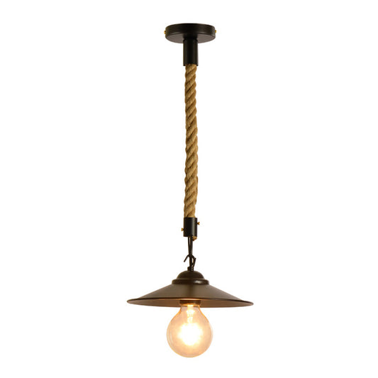 1-Bulb Metallic Suspension Lamp Farmhouse Black Saucer Shade Dining Room Hanging Light Kit Clearhalo 'Art Deco Pendants' 'Black' 'Cast Iron' 'Ceiling Lights' 'Ceramic' 'Crystal' 'Industrial Pendants' 'Industrial' 'Metal' 'Middle Century Pendants' 'Pendant Lights' 'Pendants' 'Rustic Pendants' 'Tiffany' Lighting' 2010521