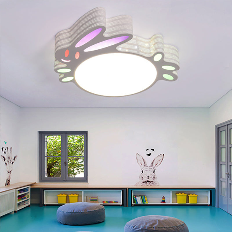 Cartoon Shape Kid Bedroom Flush Mount Ceiling Light Acrylic Modern Ceiling Light Fixture in White White C Clearhalo 'Ceiling Lights' 'Close To Ceiling Lights' 'Close to ceiling' 'Flush mount' Lighting' 201065