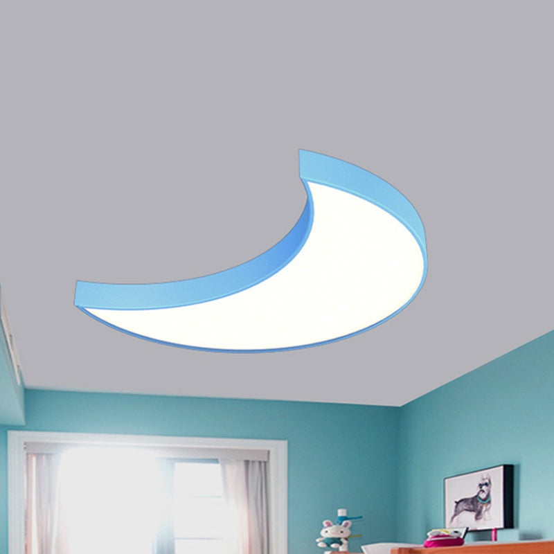 Creative Crescent Flushmount Lighting Acrylic LED Playroom Close to Ceiling Light Clearhalo 'Ceiling Lights' 'Close To Ceiling Lights' 'Close to ceiling' 'Flush mount' Lighting' 2010819