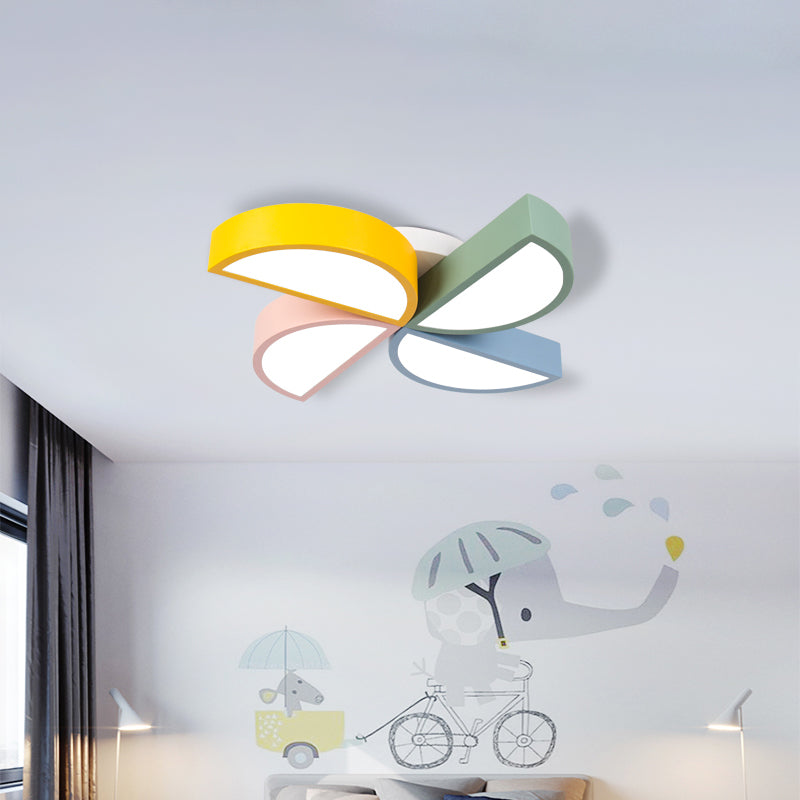 Acrylic Pinwheel Flush Light Contemporary LED Flush Mount Lighting in White for Kids Bedroom Clearhalo 'Ceiling Lights' 'Close To Ceiling Lights' 'Close to ceiling' 'Flush mount' Lighting' 2010823