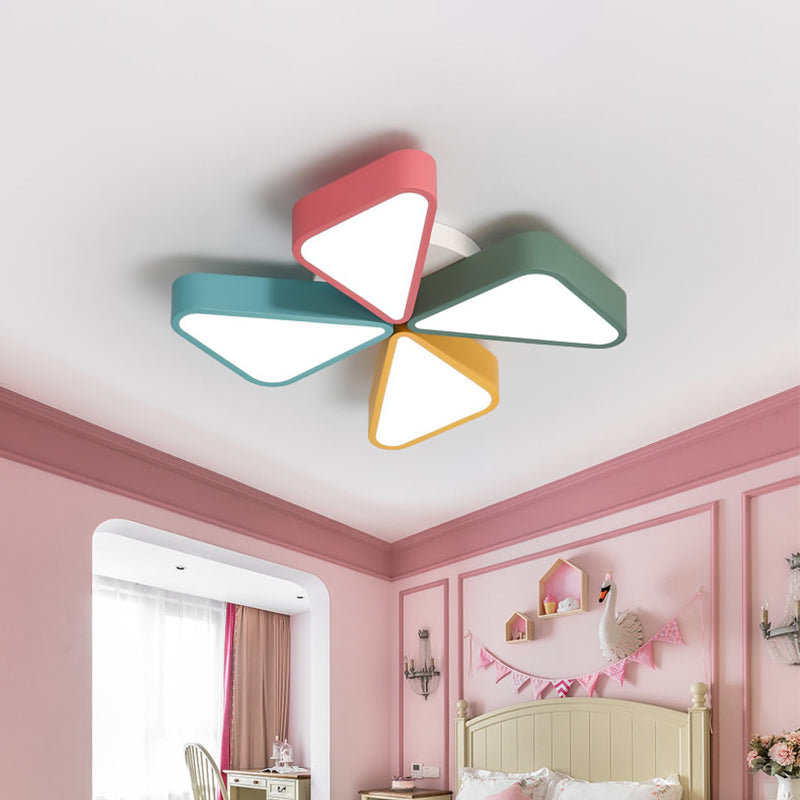 Acrylic Pinwheel Flush Light Contemporary LED Flush Mount Lighting in White for Kids Bedroom White B Clearhalo 'Ceiling Lights' 'Close To Ceiling Lights' 'Close to ceiling' 'Flush mount' Lighting' 2010826