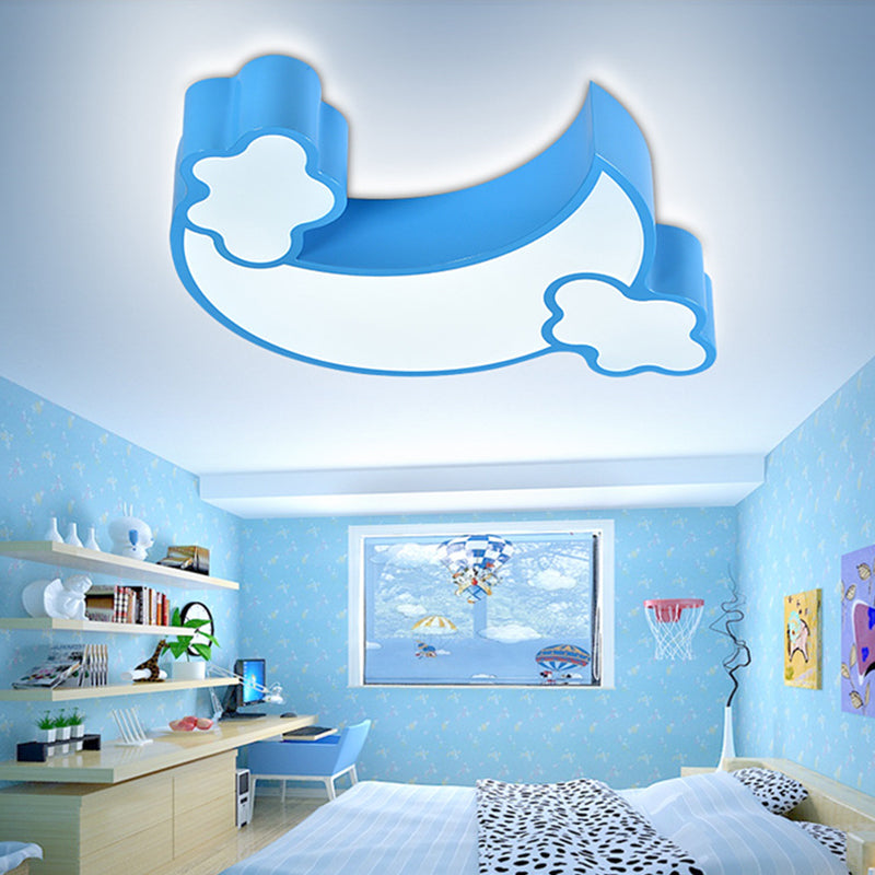 Moon Bedroom Flush Mount Fixture Acrylic LED Simplicity Ceiling Lighting in Blue Clearhalo 'Ceiling Lights' 'Close To Ceiling Lights' 'Close to ceiling' 'Flush mount' Lighting' 2010829