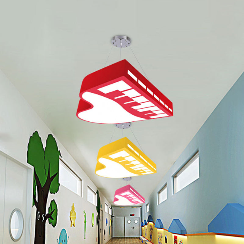 Cartoon LED Hanging Chandelier Piano Pendant Light Kit with Acrylic Shade for Corridor Clearhalo 'Ceiling Lights' 'Chandeliers' Lighting' options 2010857