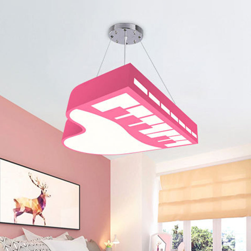 Cartoon LED Hanging Chandelier Piano Pendant Light Kit with Acrylic Shade for Corridor Pink Clearhalo 'Ceiling Lights' 'Chandeliers' Lighting' options 2010863_a102a04e-fae0-46f9-be3f-bd98a4dd450a