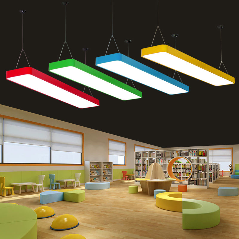 Rectangle Chandelier Light Kit Contemporary Acrylic LED Playroom Ceiling Pendant Clearhalo 'Ceiling Lights' 'Chandeliers' Lighting' options 2010865