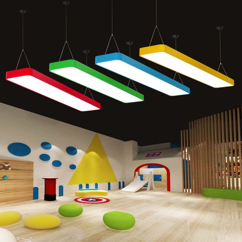 Rectangle Chandelier Light Kit Contemporary Acrylic LED Playroom Ceiling Pendant Clearhalo 'Ceiling Lights' 'Chandeliers' Lighting' options 2010866