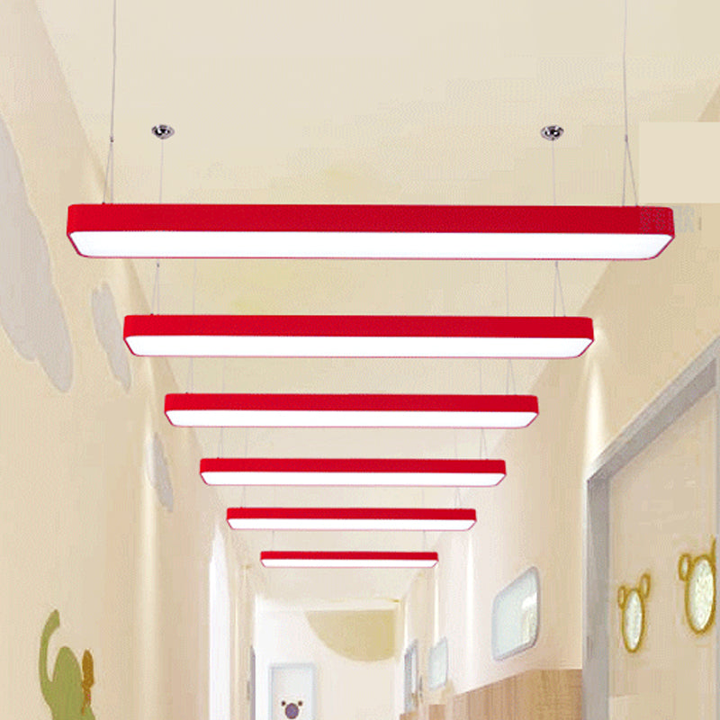 Rectangle Chandelier Light Kit Contemporary Acrylic LED Playroom Ceiling Pendant Clearhalo 'Ceiling Lights' 'Chandeliers' Lighting' options 2010870