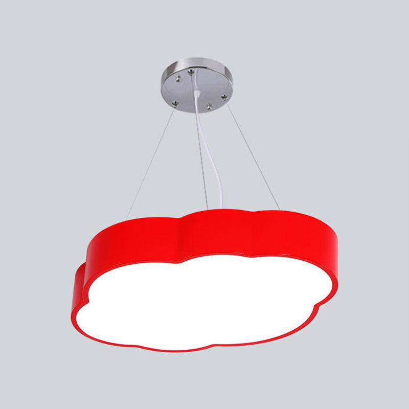 Simplicity Cloud Chandelier Lighting Acrylic Kids Bedroom LED Pendant Light Kit Red Clearhalo 'Ceiling Lights' 'Chandeliers' Lighting' options 2010876_a29111be-4573-41fc-8c3f-7e92f039936a