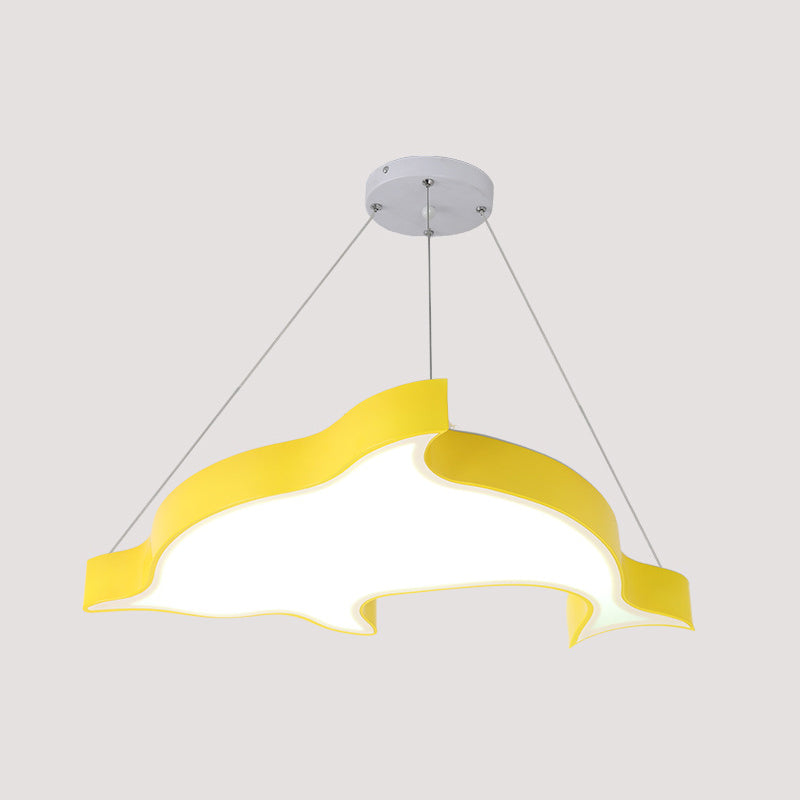 Dolphin Shaped Corridor Hanging Light Fixture Acrylic LED Cartoon Chandelier Lighting Yellow Clearhalo 'Ceiling Lights' 'Chandeliers' Lighting' options 2010885_f55d77b2-b894-42f9-a08b-3e68044e969b