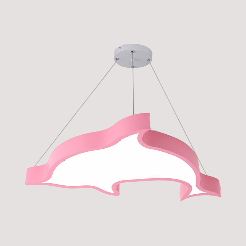 Dolphin Shaped Corridor Hanging Light Fixture Acrylic LED Cartoon Chandelier Lighting Clearhalo 'Ceiling Lights' 'Chandeliers' Lighting' options 2010886