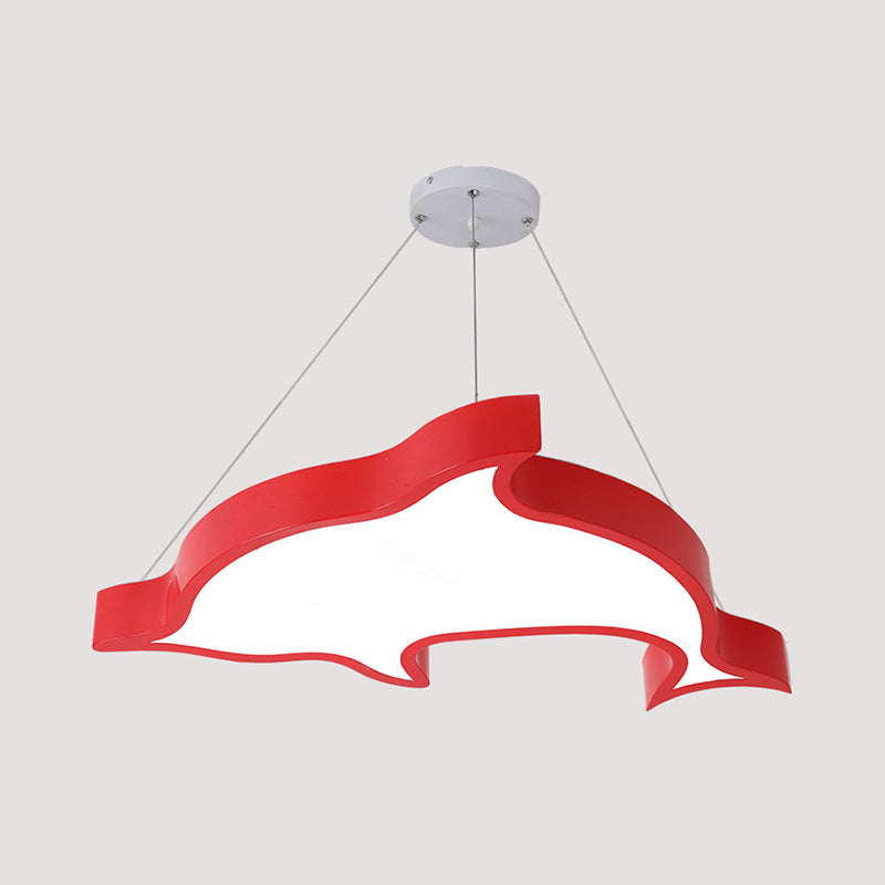 Dolphin Shaped Corridor Hanging Light Fixture Acrylic LED Cartoon Chandelier Lighting Red Clearhalo 'Ceiling Lights' 'Chandeliers' Lighting' options 2010888_99a3f245-5adb-48f6-9fea-7f7c98af2dd0