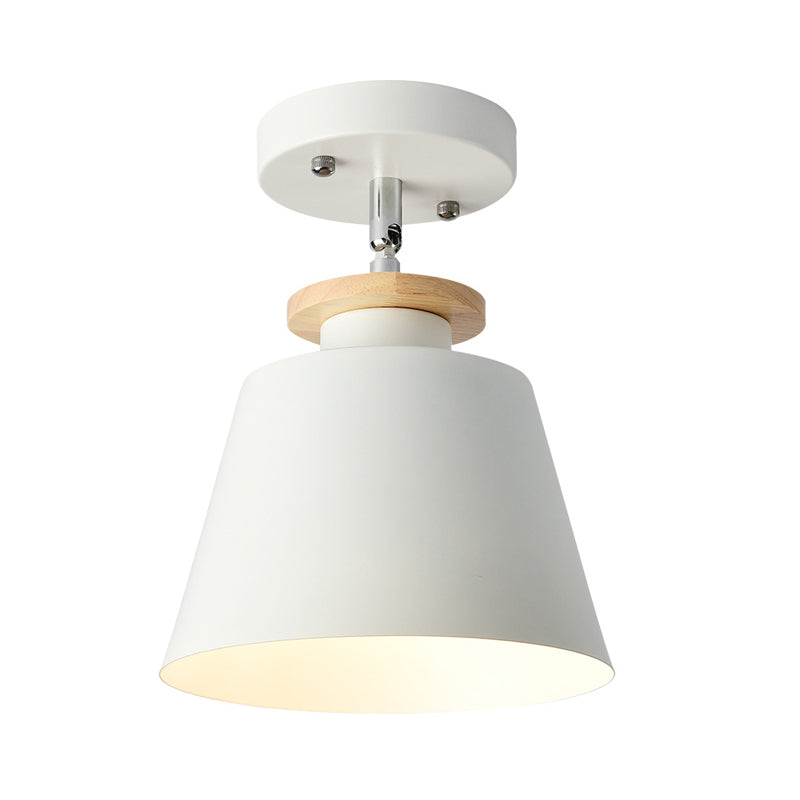 Simple Barrel Semi Flush Ceiling Light Metal 1 Light Corridor Flexible Semi Mount Lighting Clearhalo 'Ceiling Lights' 'Close To Ceiling Lights' 'Close to ceiling' 'Semi-flushmount' Lighting' 2010896