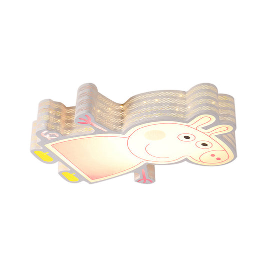 Kid Bedroom Pig Shape Flush Mount Ceiling Light Acrylic Cartoon White Ceiling Lamp Clearhalo 'Ceiling Lights' 'Close To Ceiling Lights' 'Close to ceiling' 'Flush mount' Lighting' 201089