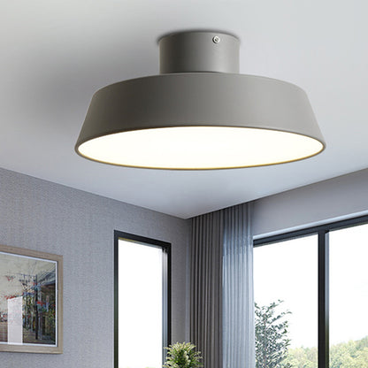 Dining Room LED Semi Flush Light Simplicity Metal Ceiling Lighting with Barn Acrylic Shade Grey Clearhalo 'Ceiling Lights' 'Close To Ceiling Lights' 'Close to ceiling' 'Semi-flushmount' Lighting' 2010918