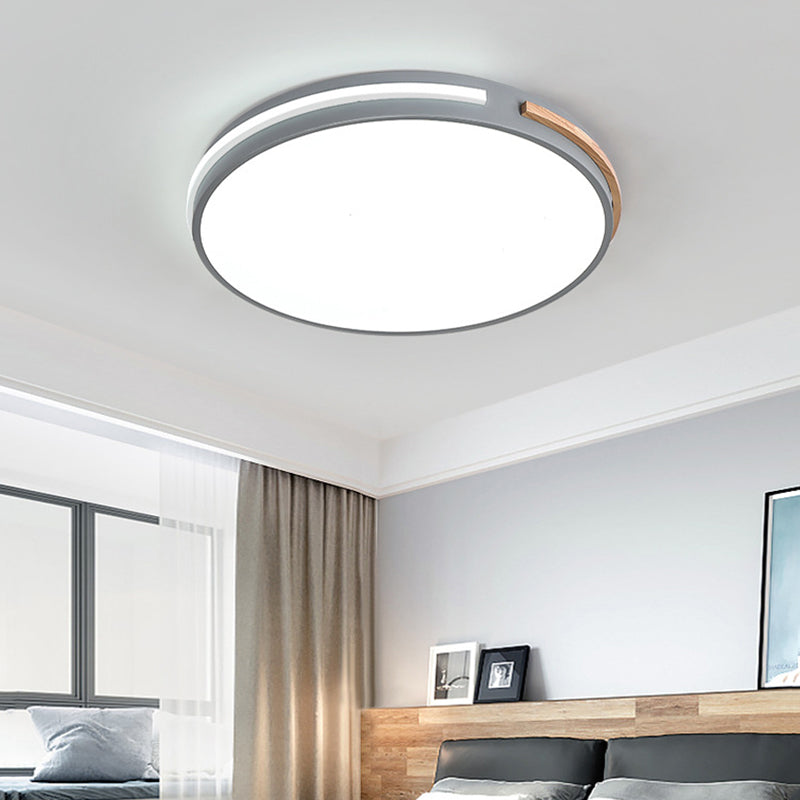 Acrylic Round Flush Mount Lamp Modernist LED Close to Ceiling Lighting for Bedroom Grey Clearhalo 'Ceiling Lights' 'Close To Ceiling Lights' 'Close to ceiling' 'Flush mount' Lighting' 2010922