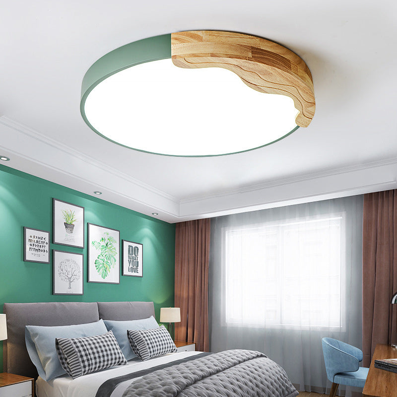 LED Circle Ceiling Mount Light Nordic Acrylic Flush Light in Green for Adult Bedroom, Warm/White Light Green Clearhalo 'Ceiling Lights' 'Close To Ceiling Lights' 'Close to ceiling' 'Flush mount' Lighting' 201095