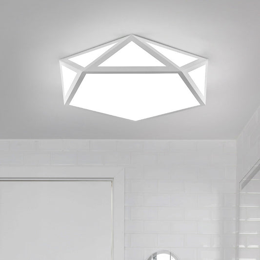 Acrylic Pentagon Flush Mount Light Fixture Simplicity LED Ceiling Flush for Bedroom White Clearhalo 'Ceiling Lights' 'Close To Ceiling Lights' 'Close to ceiling' 'Flush mount' Lighting' 2010960