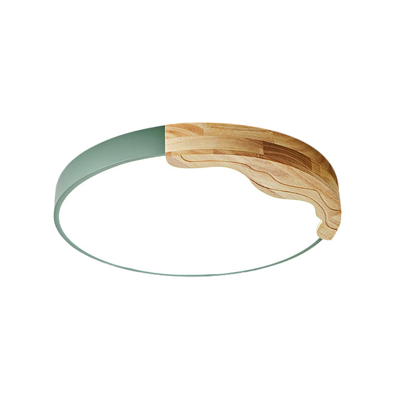 LED Circle Ceiling Mount Light Nordic Acrylic Flush Light in Green for Adult Bedroom, Warm/White Light Clearhalo 'Ceiling Lights' 'Close To Ceiling Lights' 'Close to ceiling' 'Flush mount' Lighting' 201097